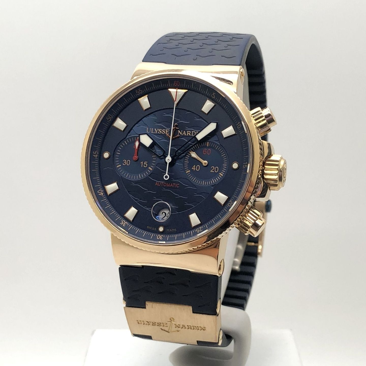 Ulysse Nardin Blue Seal 356-68 (Onbekend (willekeurig serienummer)) - Blauw wijzerplaat 41mm Roségoud (6/8)