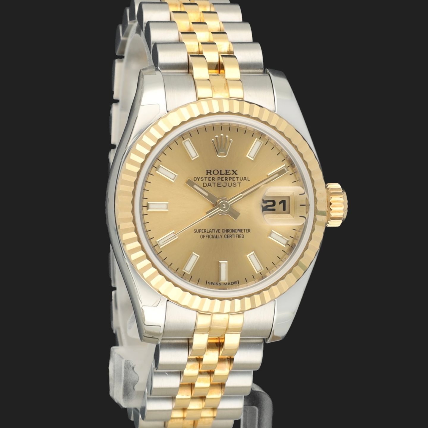 Rolex Lady-Datejust 179173 (2011) - Champagne dial 26 mm Gold/Steel case (4/8)