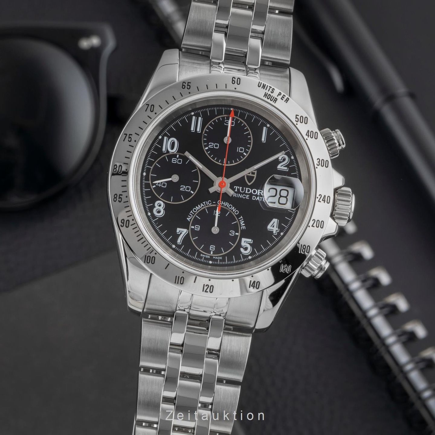 Tudor Prince Date 79280P (2002) - Black dial 39 mm Steel case (1/8)