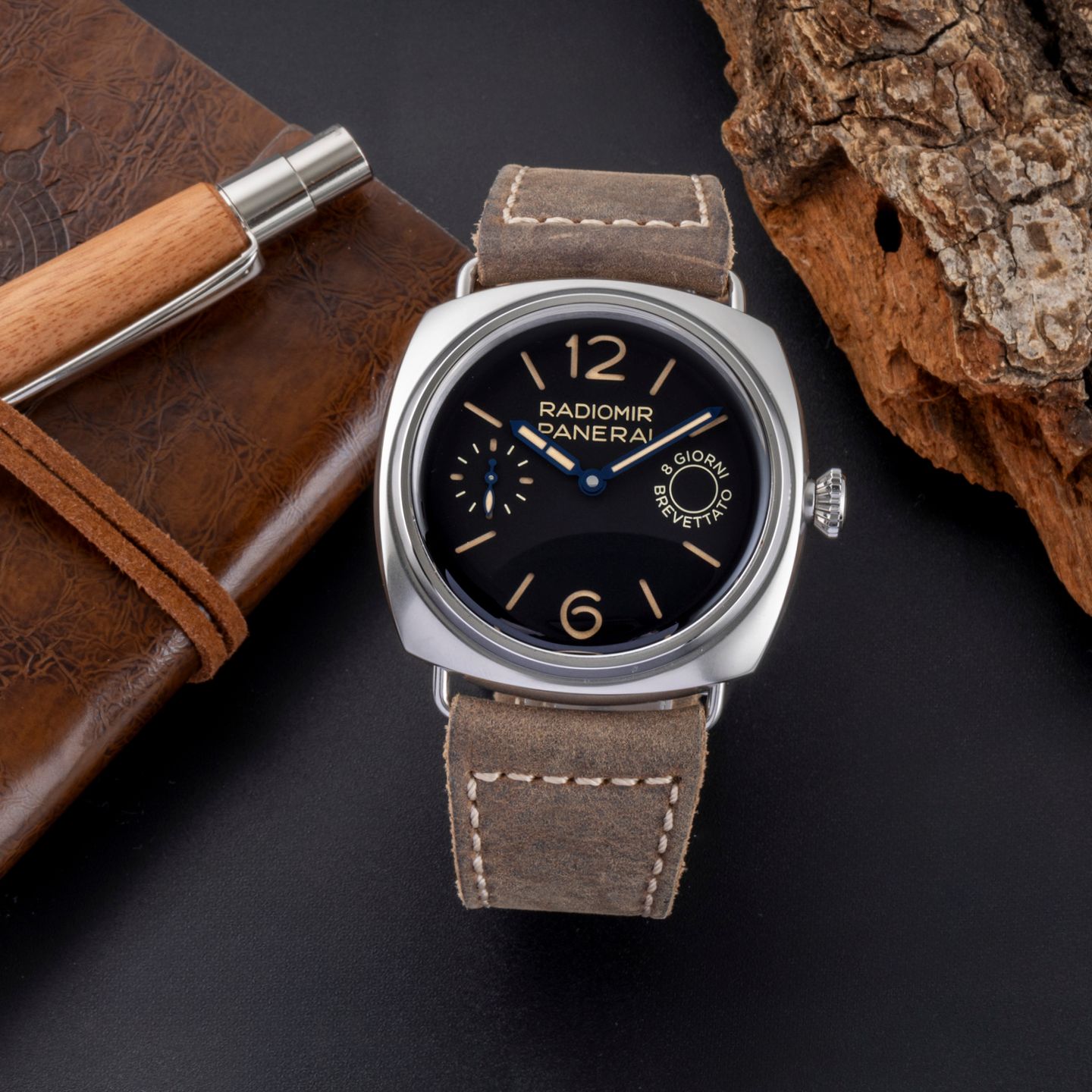 Panerai Radiomir 8 Days PAM00992 (Unknown (random serial)) - Black dial 45 mm Steel case (1/8)