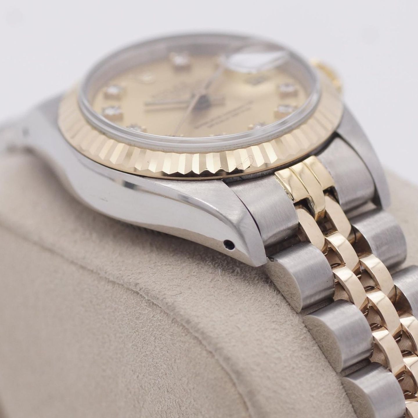 Rolex Lady-Datejust 69173 (1988) - Champagne dial 26 mm Gold/Steel case (8/8)