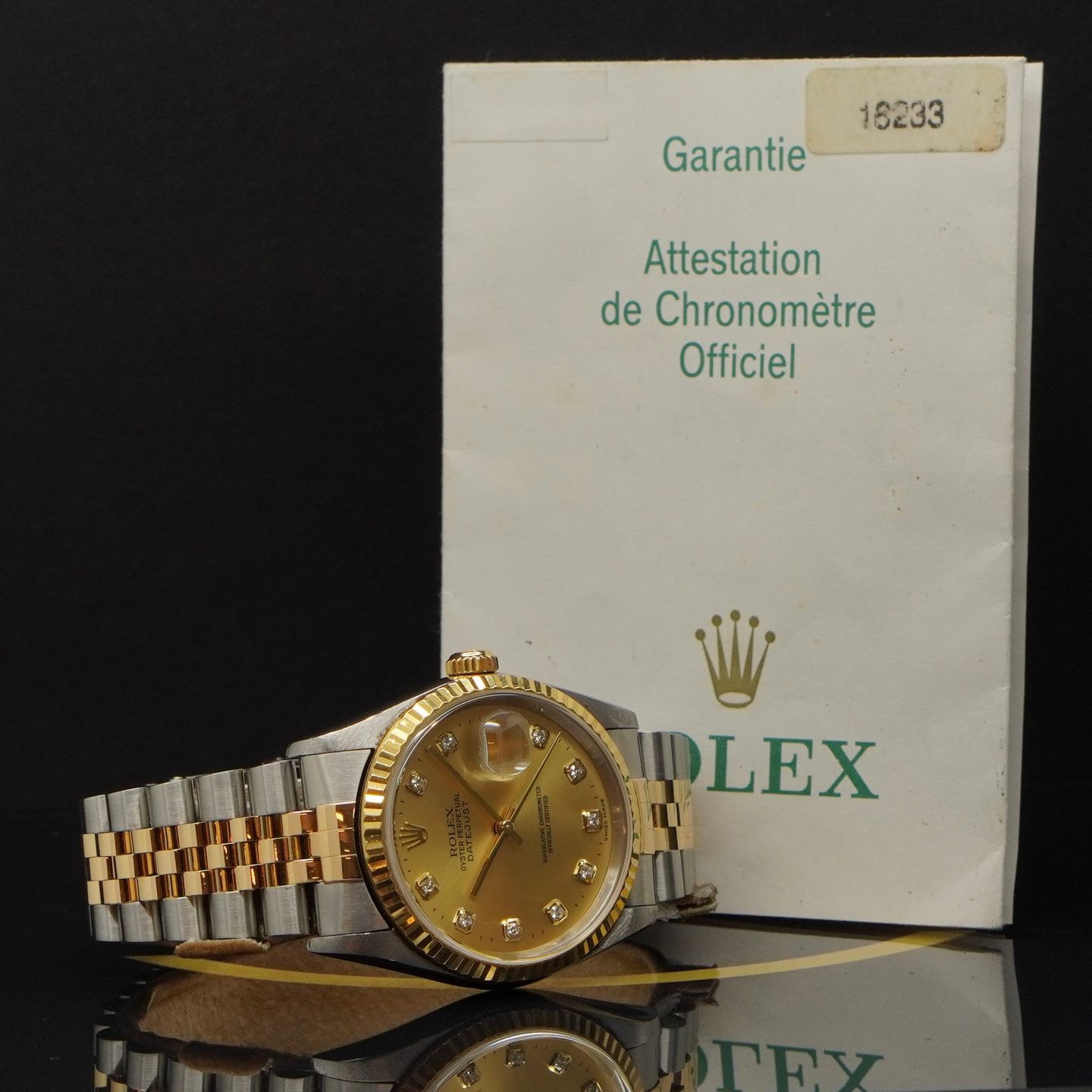 Rolex Datejust 36 16233 (2004) - Gold dial 36 mm Gold/Steel case (5/7)