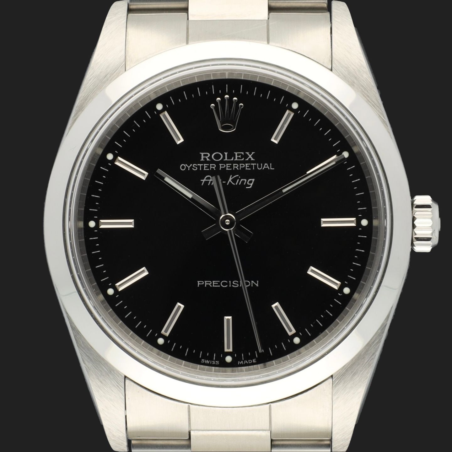 Rolex Air-King 14000 (2000) - Zwart wijzerplaat 34mm Staal (2/8)