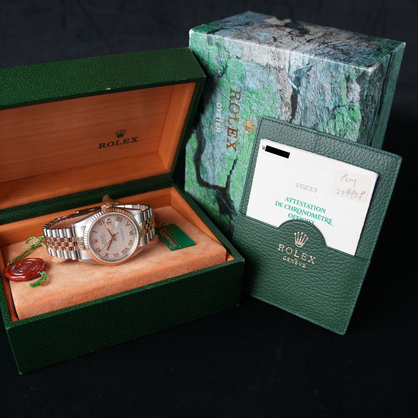 Rolex Datejust 36 16233 (1996) - Beige wijzerplaat 36mm Goud/Staal (8/8)