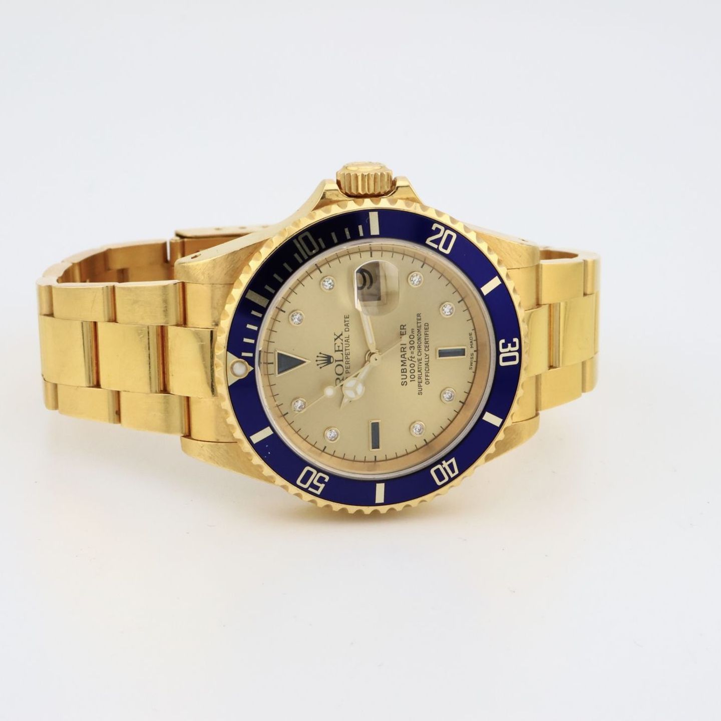 Rolex Submariner Date 16618 (2003) - Gold dial 40 mm Yellow Gold case (8/8)