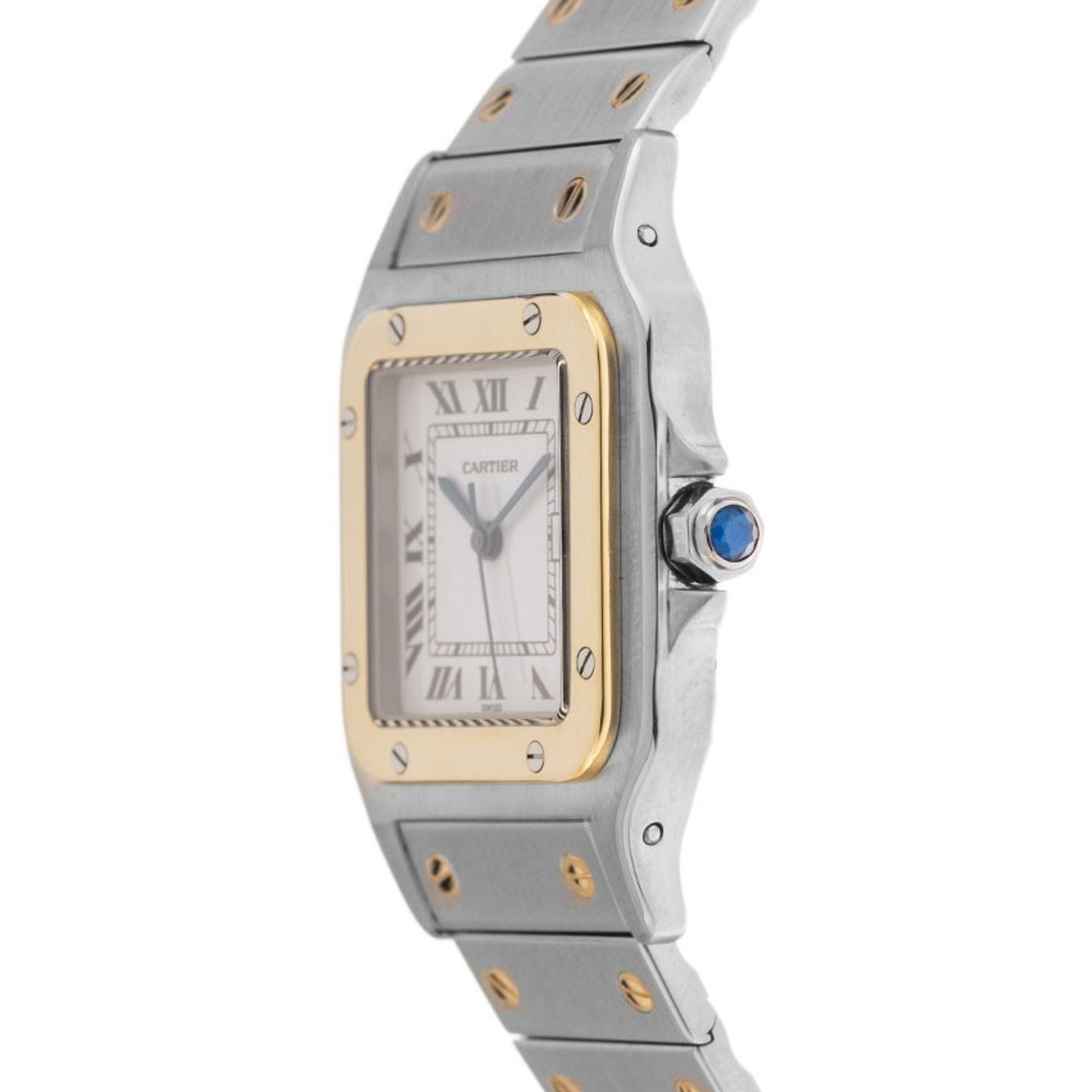 Cartier Santos 0902 (1994) - White dial 24 mm Gold/Steel case (4/7)