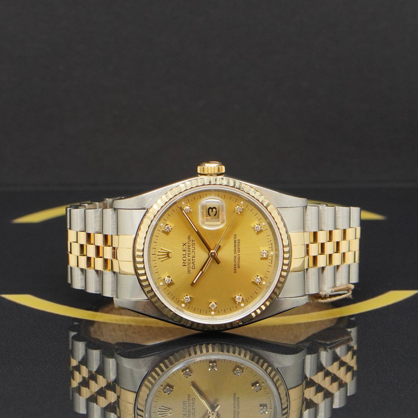 Rolex Datejust 36 16233 (1990) - Gold dial 36 mm Gold/Steel case (4/7)