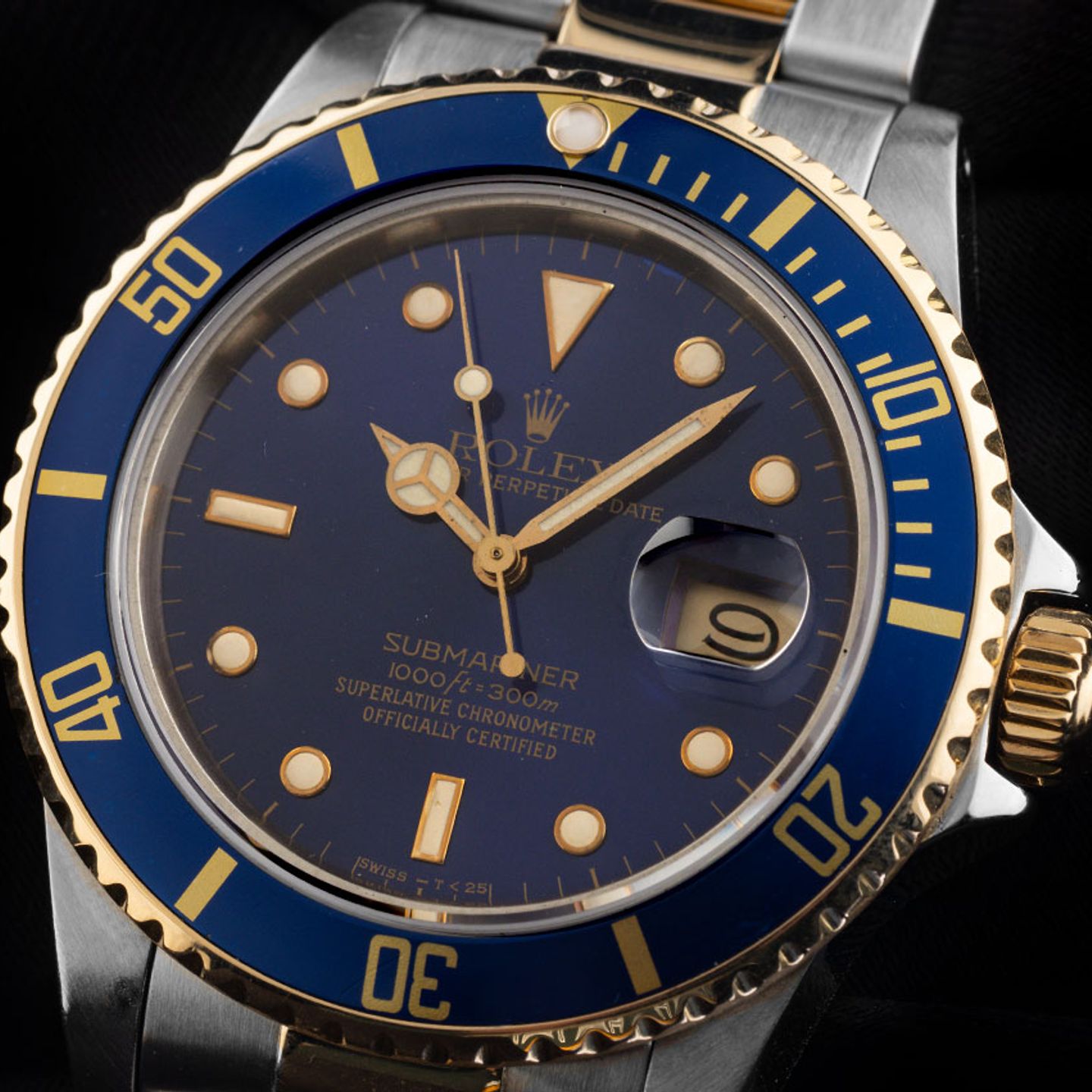 Rolex Submariner Date 16803 (1985) - Blue dial 40 mm Gold/Steel case (3/8)