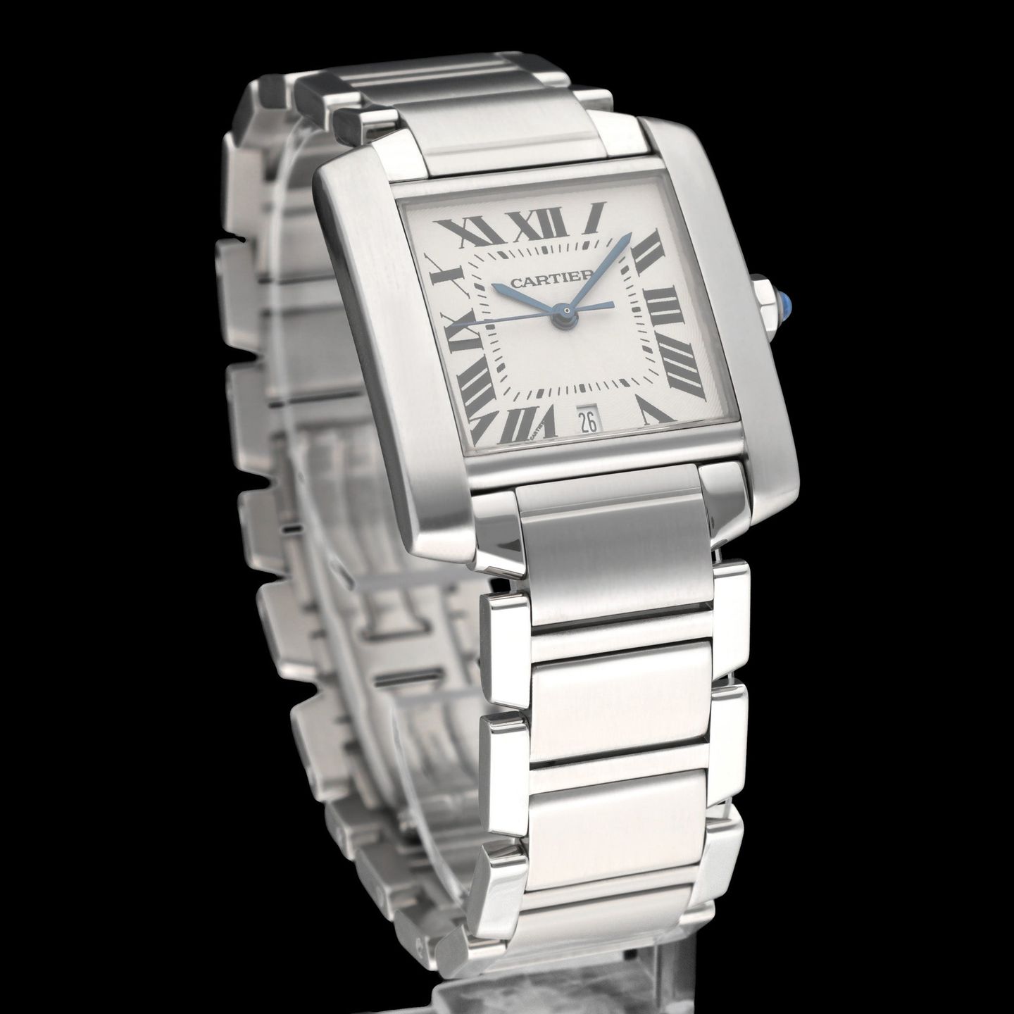 Cartier Tank Française 2302 (1998) - Silver dial 28 mm Steel case (4/8)