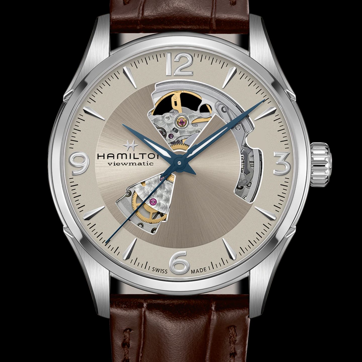 Hamilton Jazzmaster Open Heart H32705521 (2024) - Zilver wijzerplaat 42mm Staal (1/5)