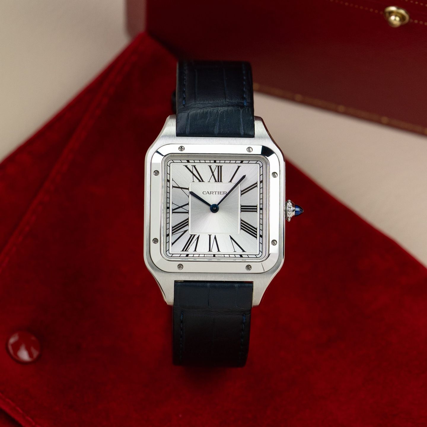 Cartier Santos Dumont WSSA0032 (2023) - Zilver wijzerplaat 47mm Staal (1/6)