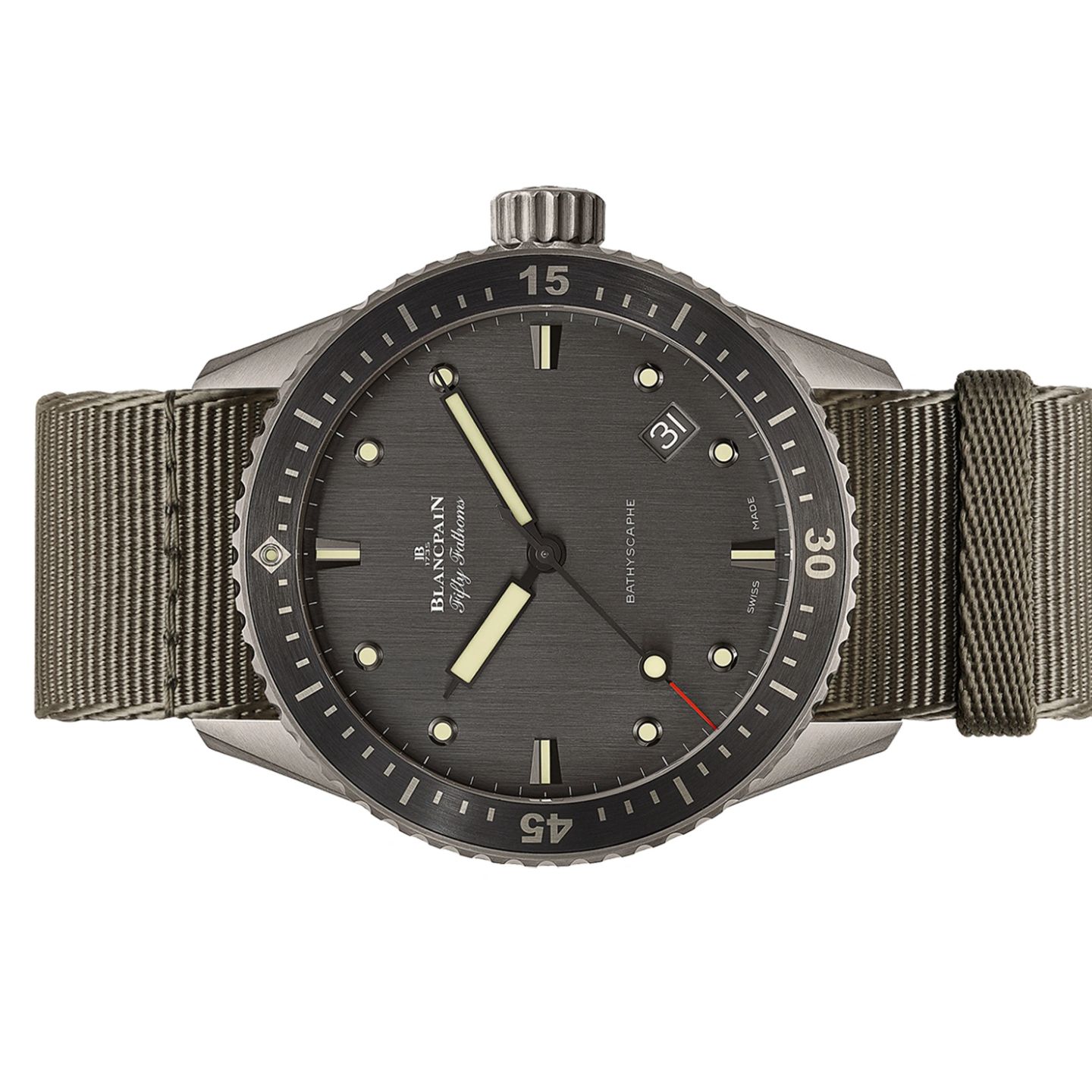 Blancpain Fifty Fathoms Bathyscaphe 5000-1210-NAGA (2024) - Grey dial 44 mm Titanium case (2/2)