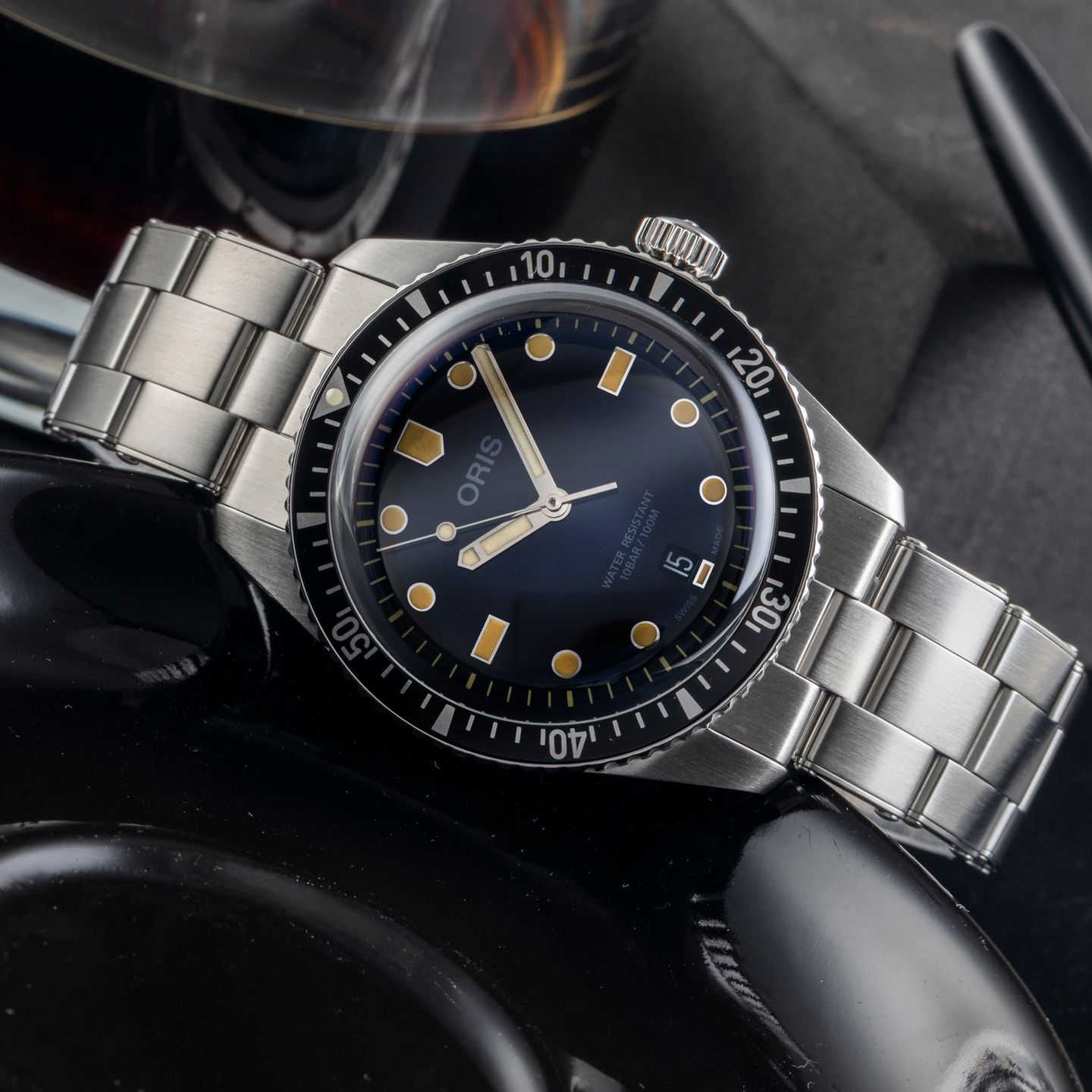 Oris Divers Sixty Five 01 733 7707 4055-07 8 20 18 (Onbekend (willekeurig serienummer)) - Blauw wijzerplaat 40mm Staal (2/8)