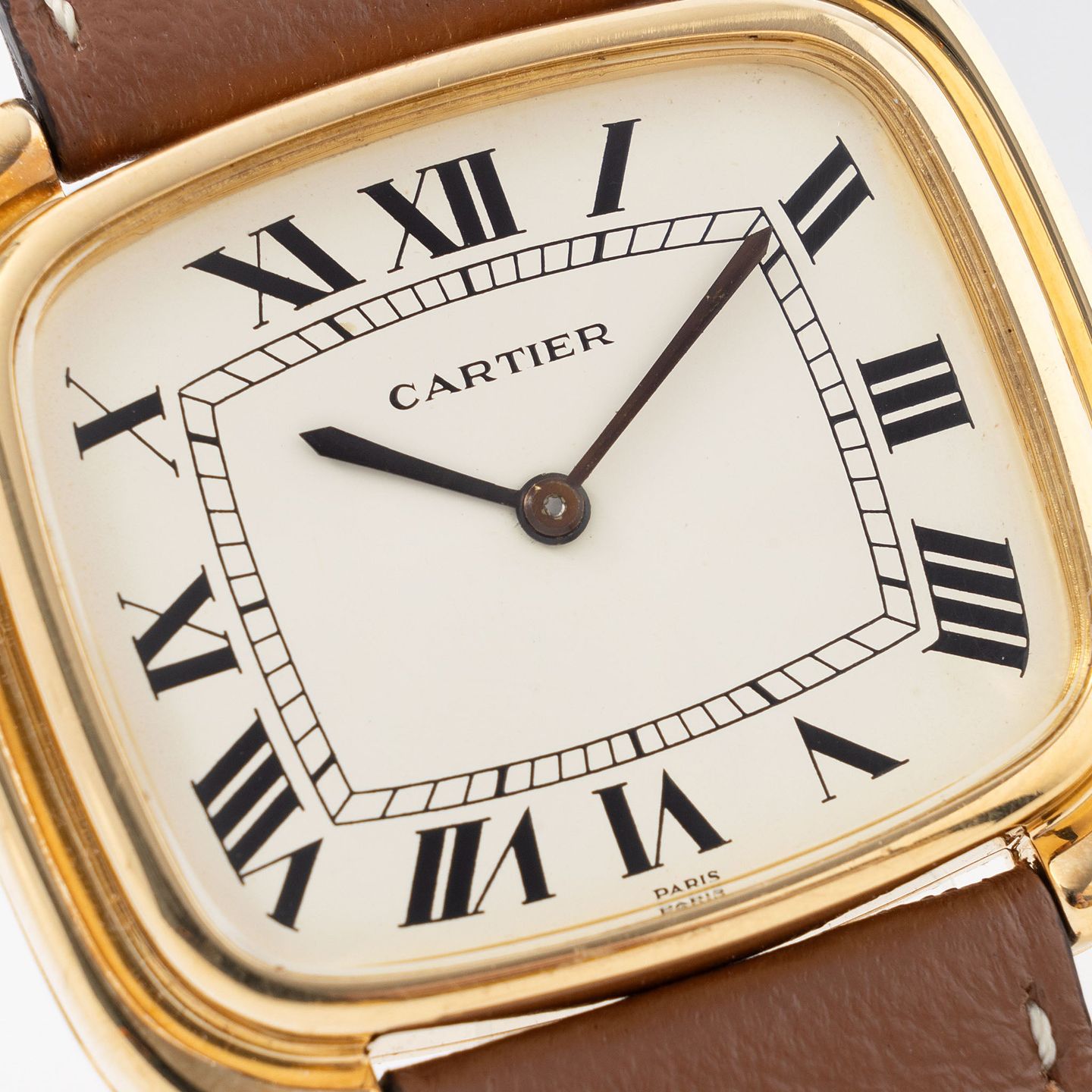 Cartier Vintage 9705 (1970) - Wit wijzerplaat 35mm Geelgoud (6/8)