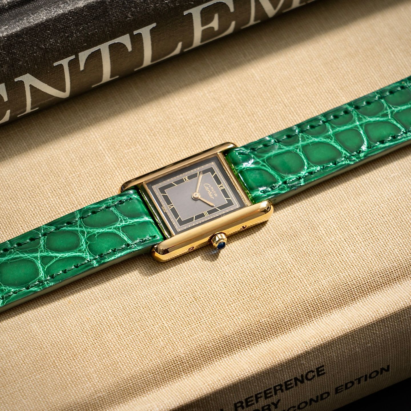 Cartier Tank Vermeil 3 66001 (1989) - Grijs wijzerplaat 21mm Zilver (3/8)