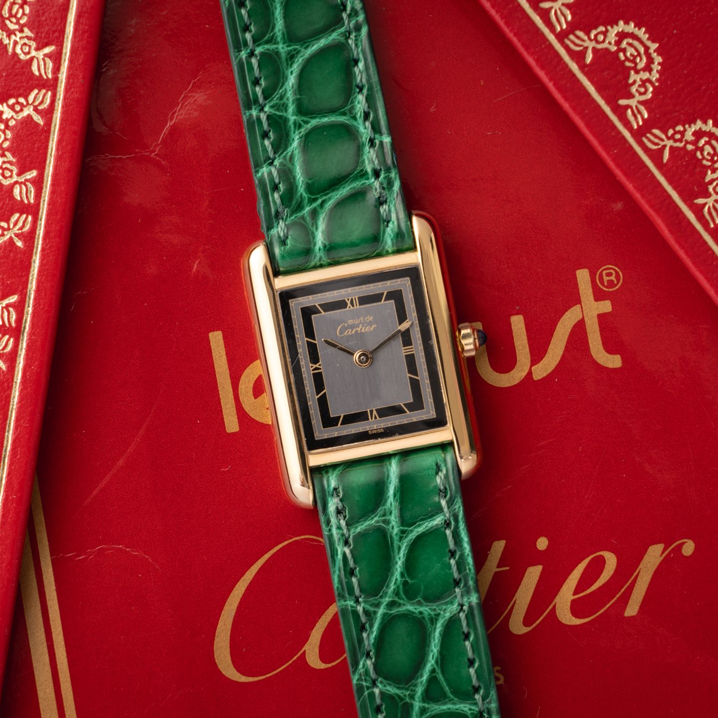 Cartier Tank Vermeil 3 66001 (1989) - Grijs wijzerplaat 21mm Zilver (4/8)