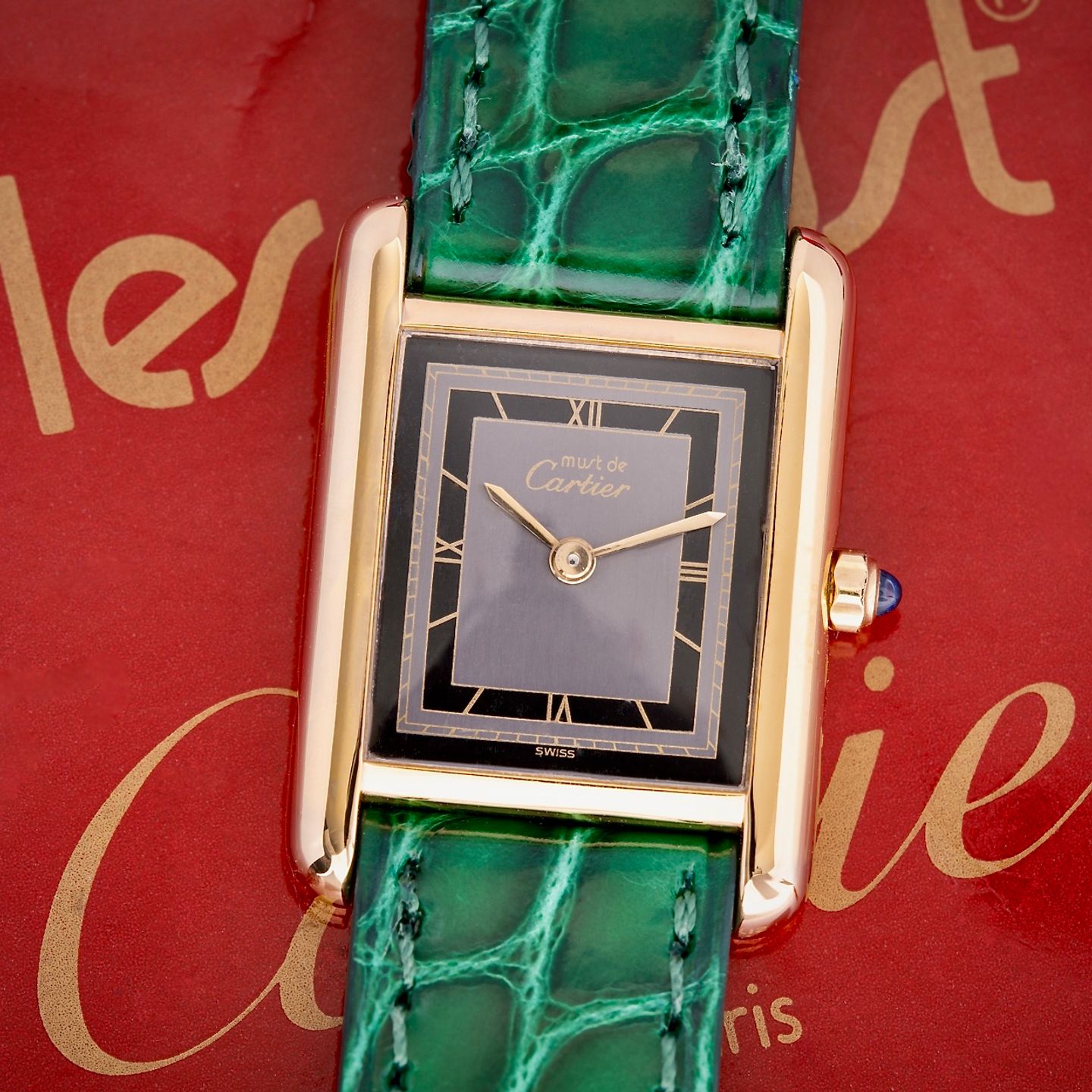 Cartier Tank Vermeil 3 66001 (1989) - Grijs wijzerplaat 21mm Zilver (1/8)