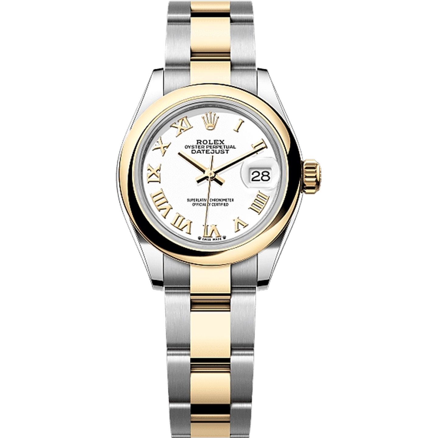 Rolex Lady-Datejust 279163 (2025) - Wit wijzerplaat 28mm Goud/Staal (1/1)
