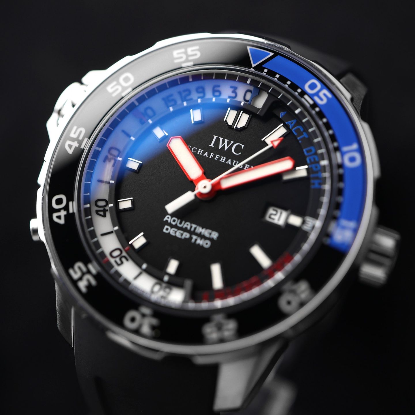 IWC Aquatimer Deep Two IW354702 (2011) - Black dial 46 mm Steel case (5/6)