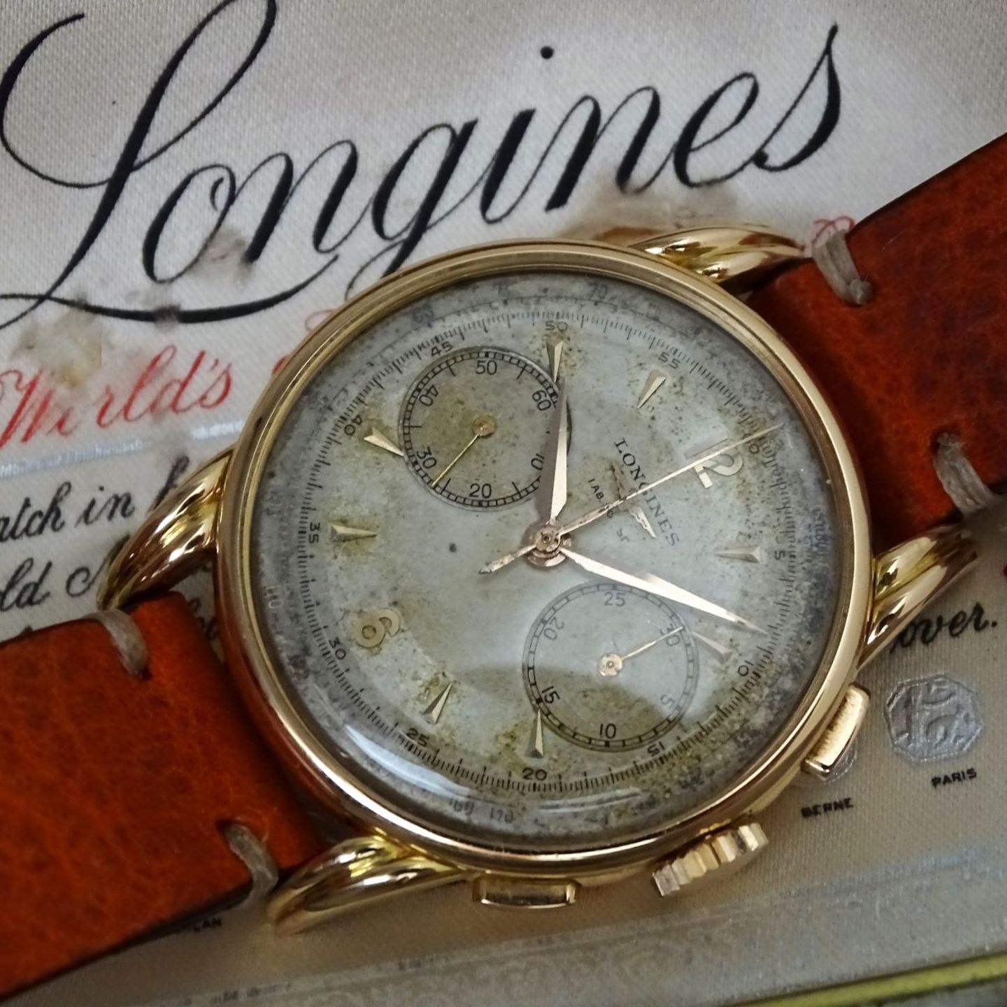 Longines Vintage Unknown (1952) - Silver dial 37 mm Rose Gold case (8/8)