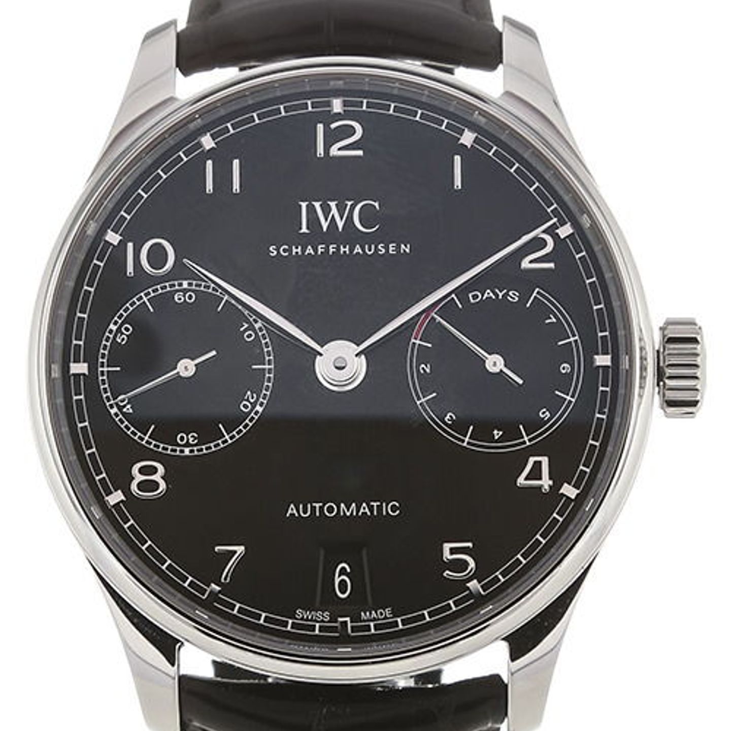 IWC Portuguese Automatic IW500703 (2024) - Zwart wijzerplaat 42mm Staal (1/3)