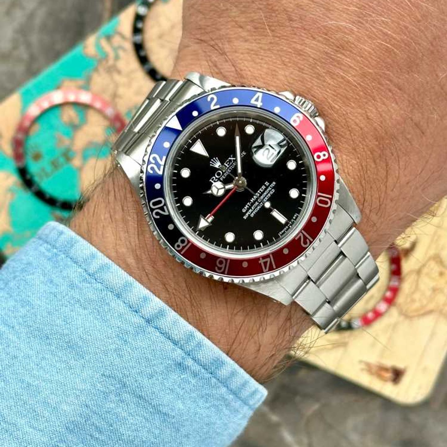 Rolex GMT-Master II 16710 (1995) - Zwart wijzerplaat 40mm Staal (4/8)