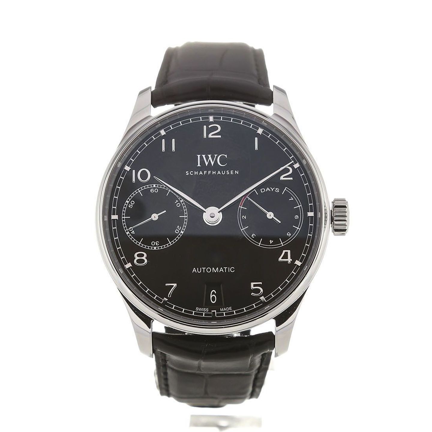 IWC Portuguese Automatic IW500703 (2024) - Zwart wijzerplaat 42mm Staal (2/3)