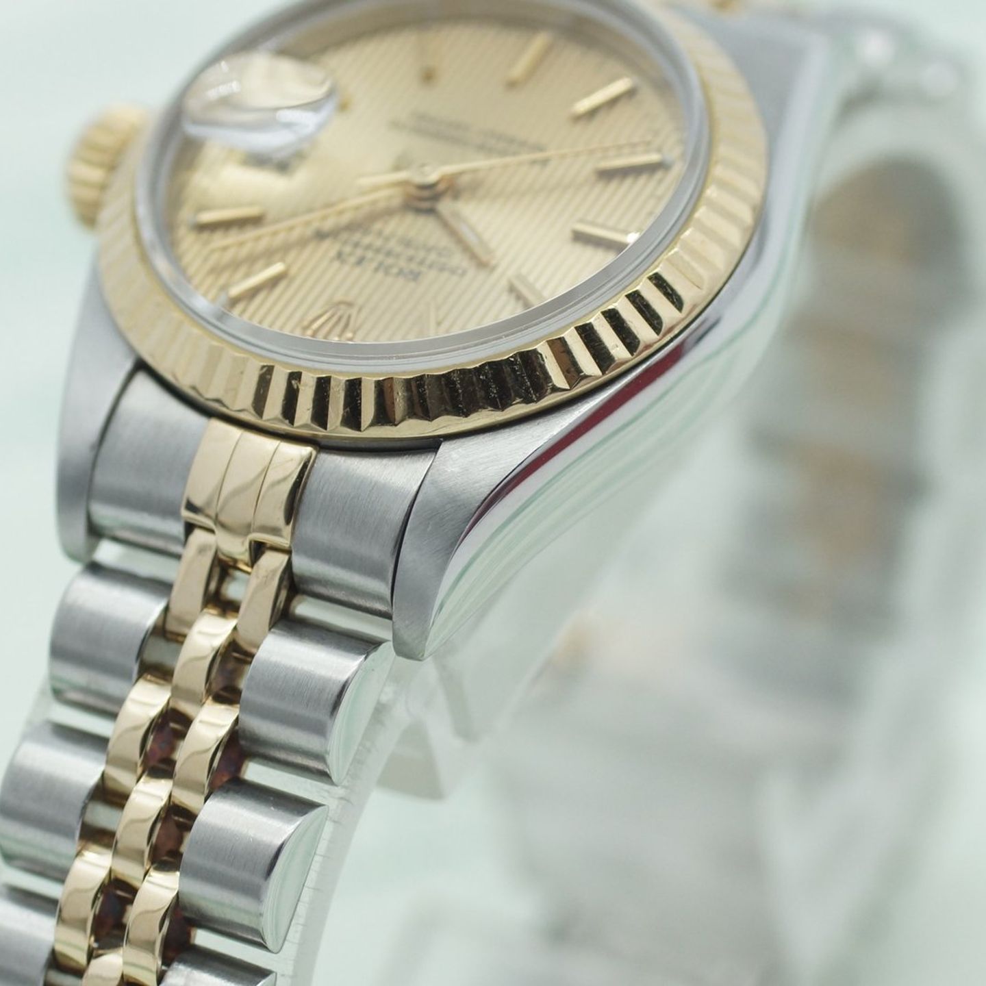 Rolex Lady-Datejust 69173 (1997) - Champagne dial 26 mm Gold/Steel case (3/8)