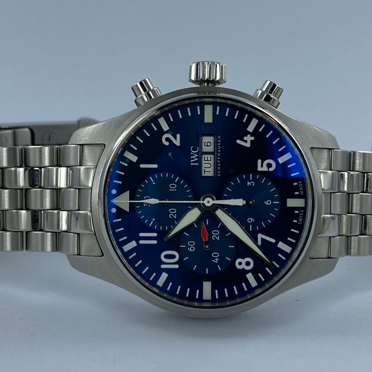 IWC Pilot Chronograph IW377717 (2021) - Blauw wijzerplaat 43mm Staal (1/8)