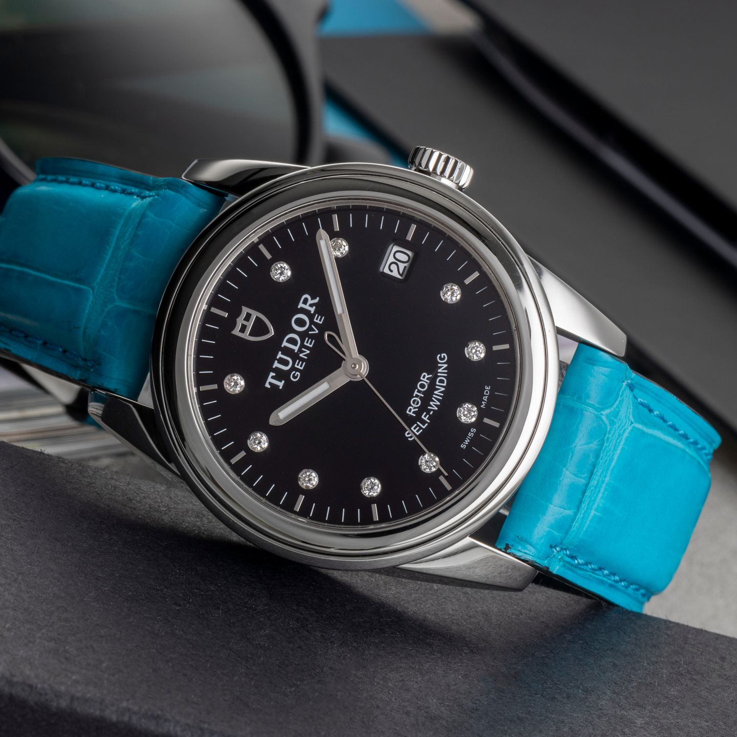 Tudor Glamour Date 55000 (2021) - Zwart wijzerplaat 36mm Staal (2/8)