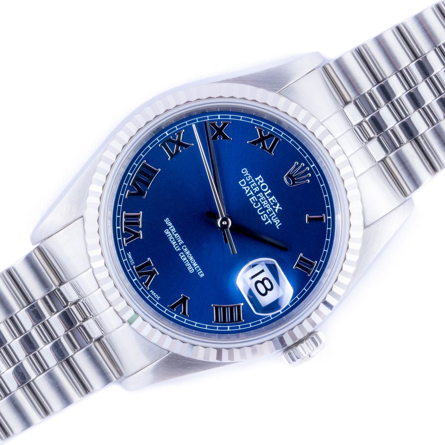 Rolex Datejust 36 16234 (1996) - Blue dial 36 mm Steel case (1/8)