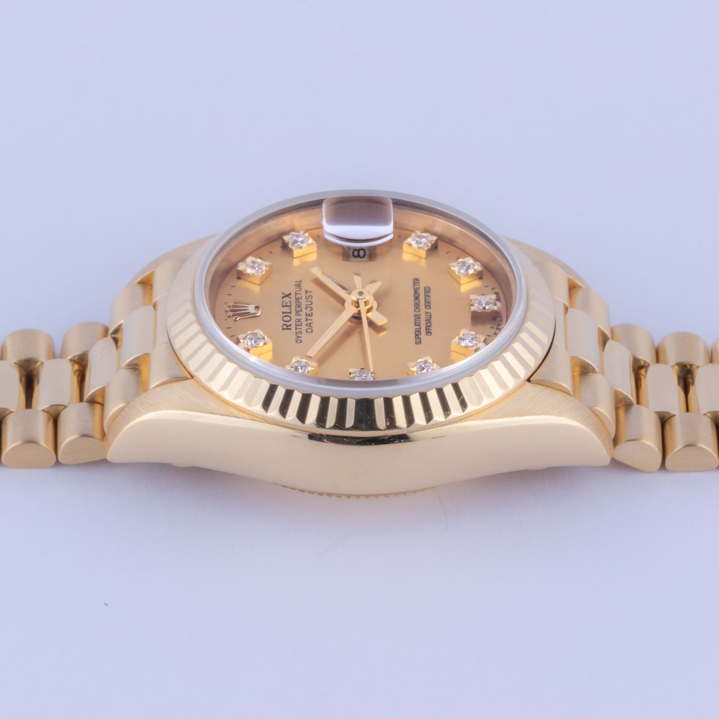 Rolex Lady-Datejust 69178 (1987) - Champagne dial 26 mm Yellow Gold case (6/8)