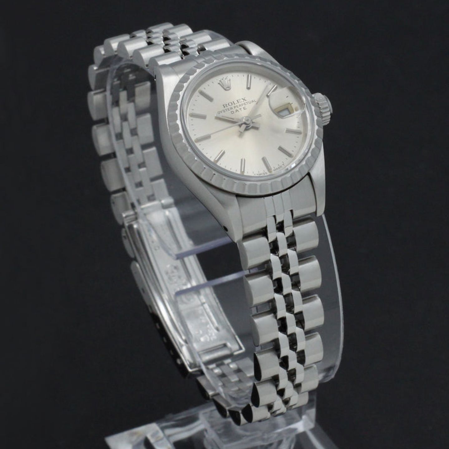 Rolex Oyster Perpetual Lady Date 69240 (1990) - Zilver wijzerplaat 26mm Staal (6/7)