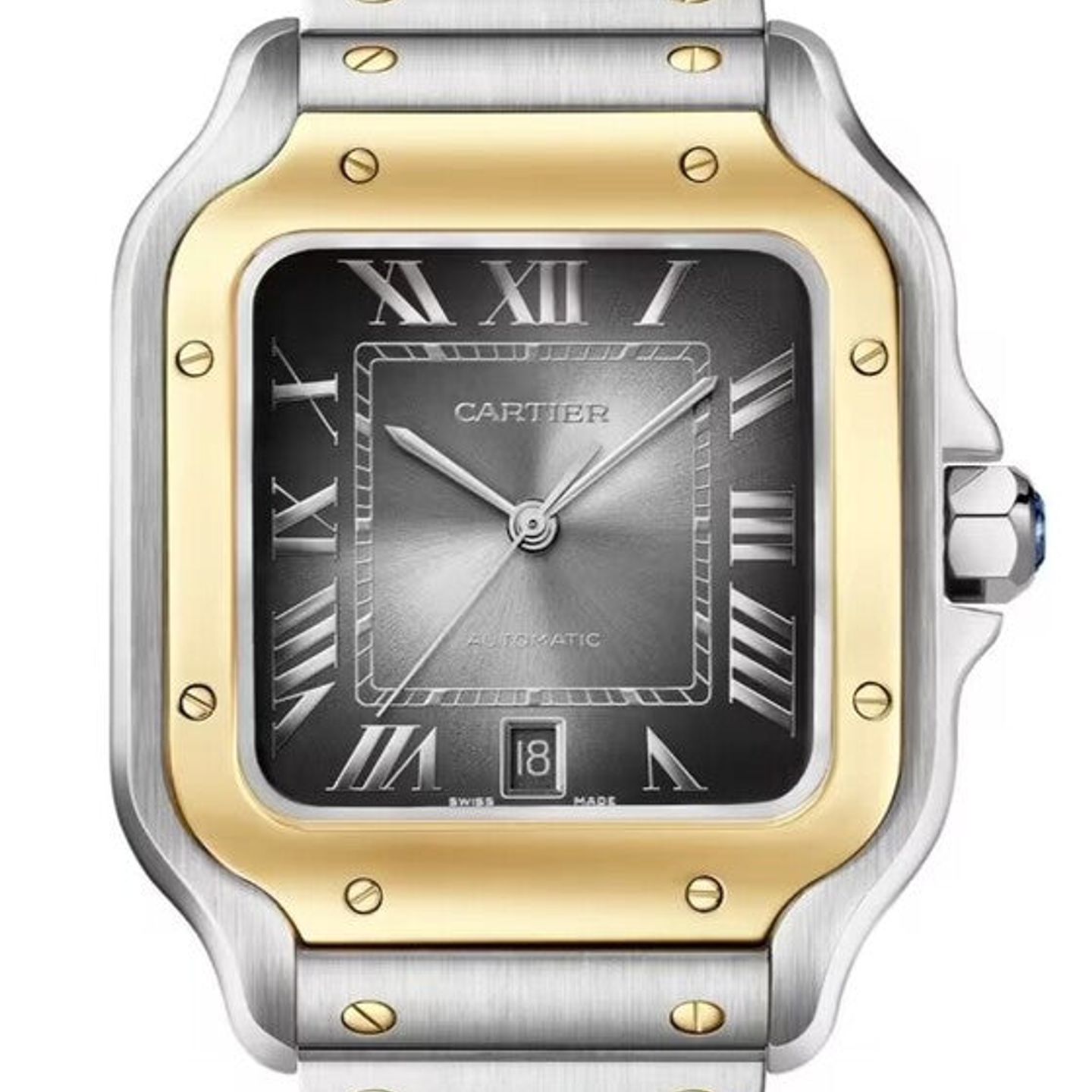 Cartier Santos W2SA0030 (2026) - Grey dial 39 mm Gold/Steel case (1/1)