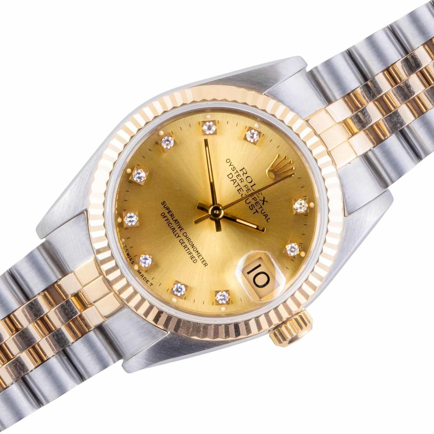 Rolex Datejust 31 68273 (1991) - Champagne dial 31 mm Gold/Steel case (1/8)