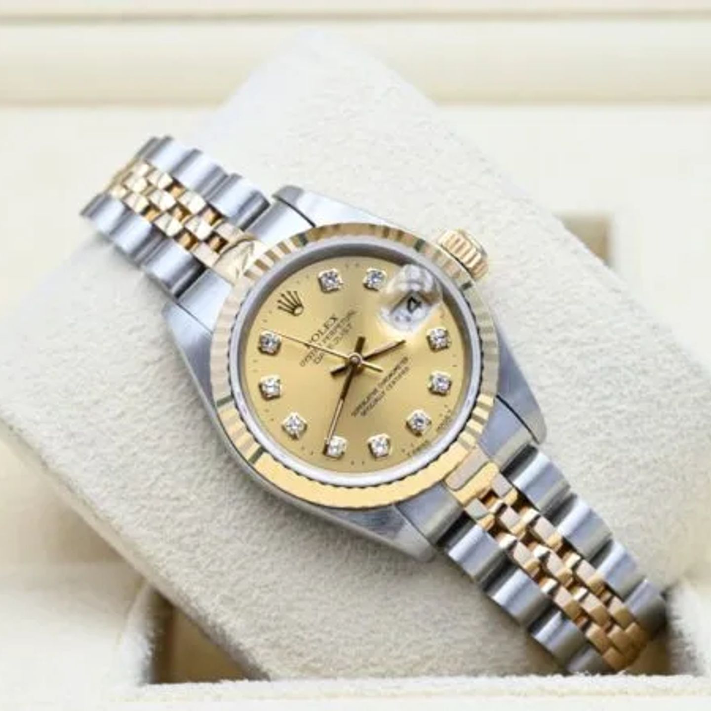 Rolex Lady-Datejust 69173 (1996) - Champagne dial 26 mm Gold/Steel case (1/7)