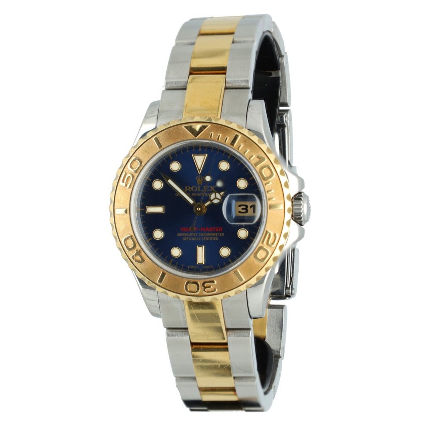 Rolex Yacht-Master 169623 (2001) - Blauw wijzerplaat 29mm Goud/Staal (1/14)