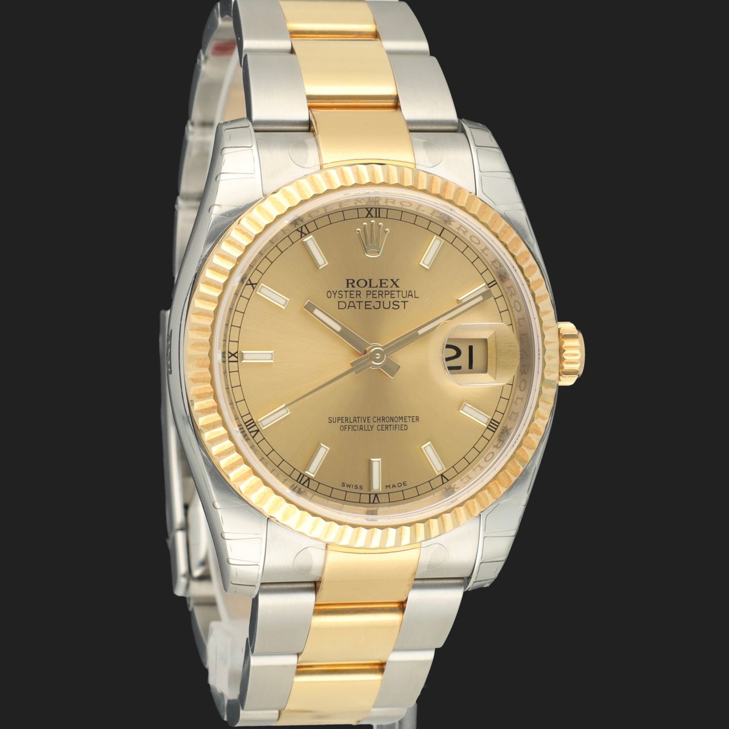 Rolex Datejust 36 116233 (2011) - Champagne dial 36 mm Gold/Steel case (4/8)