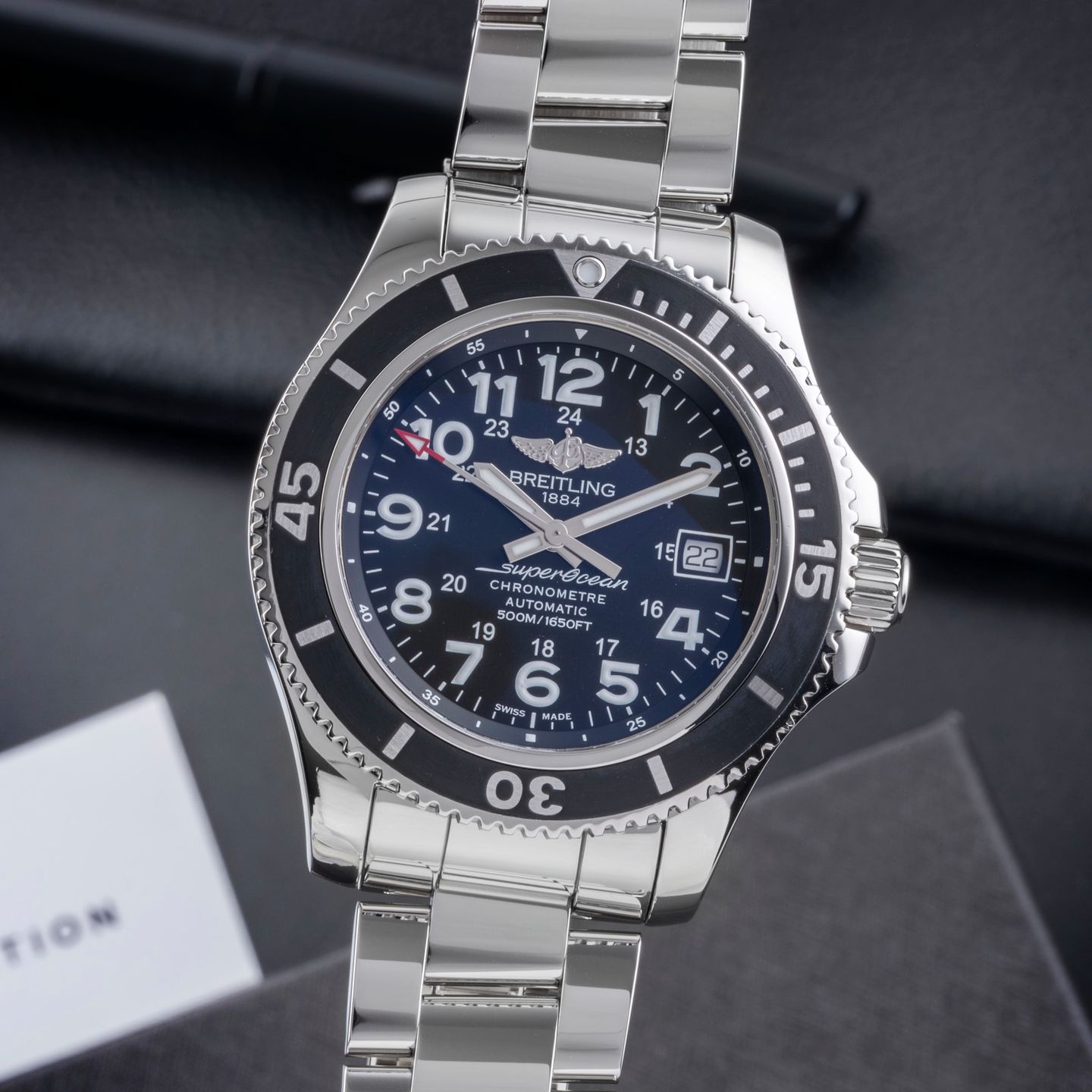Breitling Superocean II 42 A17365C9/BD67 (Unknown (random serial)) - Black dial 42 mm Steel case (3/8)