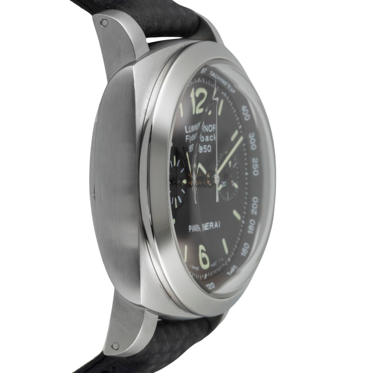 Panerai Luminor 1950 3 Days Chrono Flyback PAM00212 (Unknown (random serial)) - Black dial 44 mm Steel case (7/8)