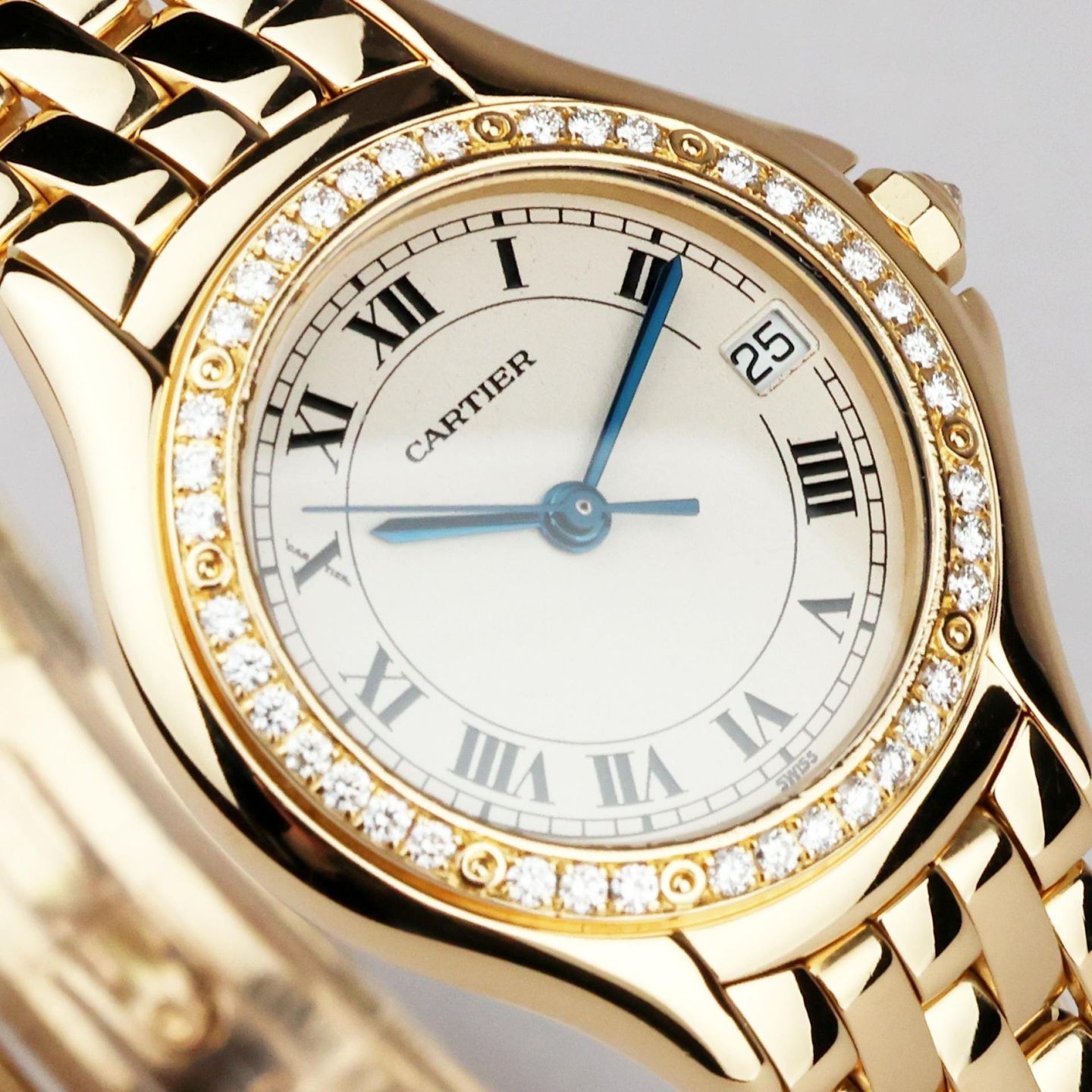 Cartier Unknown 8879 (Unknown (random serial)) - Blue dial 33 mm Yellow Gold case (3/8)