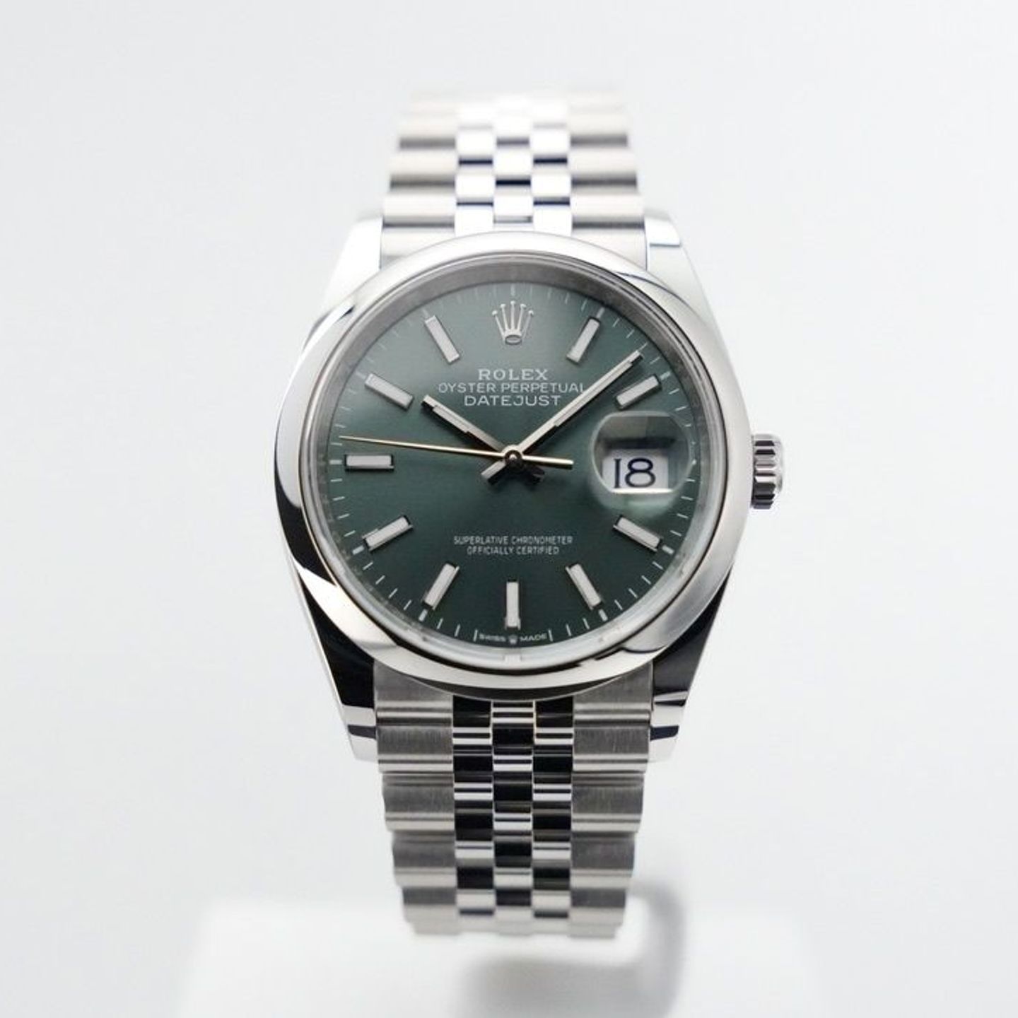 Rolex Datejust 36 126200 (2024) - Groen wijzerplaat 36mm Staal (1/8)