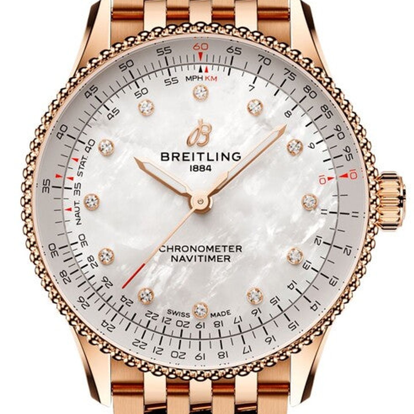 Breitling Navitimer R17327211A1R1 (2026) - Parelmoer wijzerplaat 36mm Roodgoud (1/1)