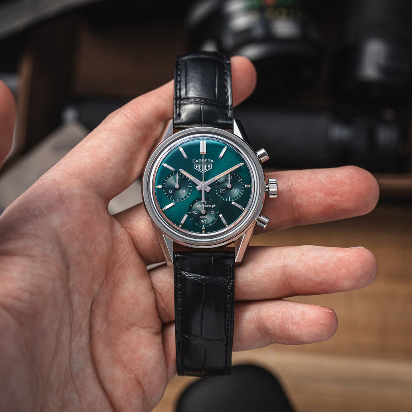 TAG Heuer Carrera CBK221F.FC6479 (2021) - Green dial 39 mm Steel case (5/8)