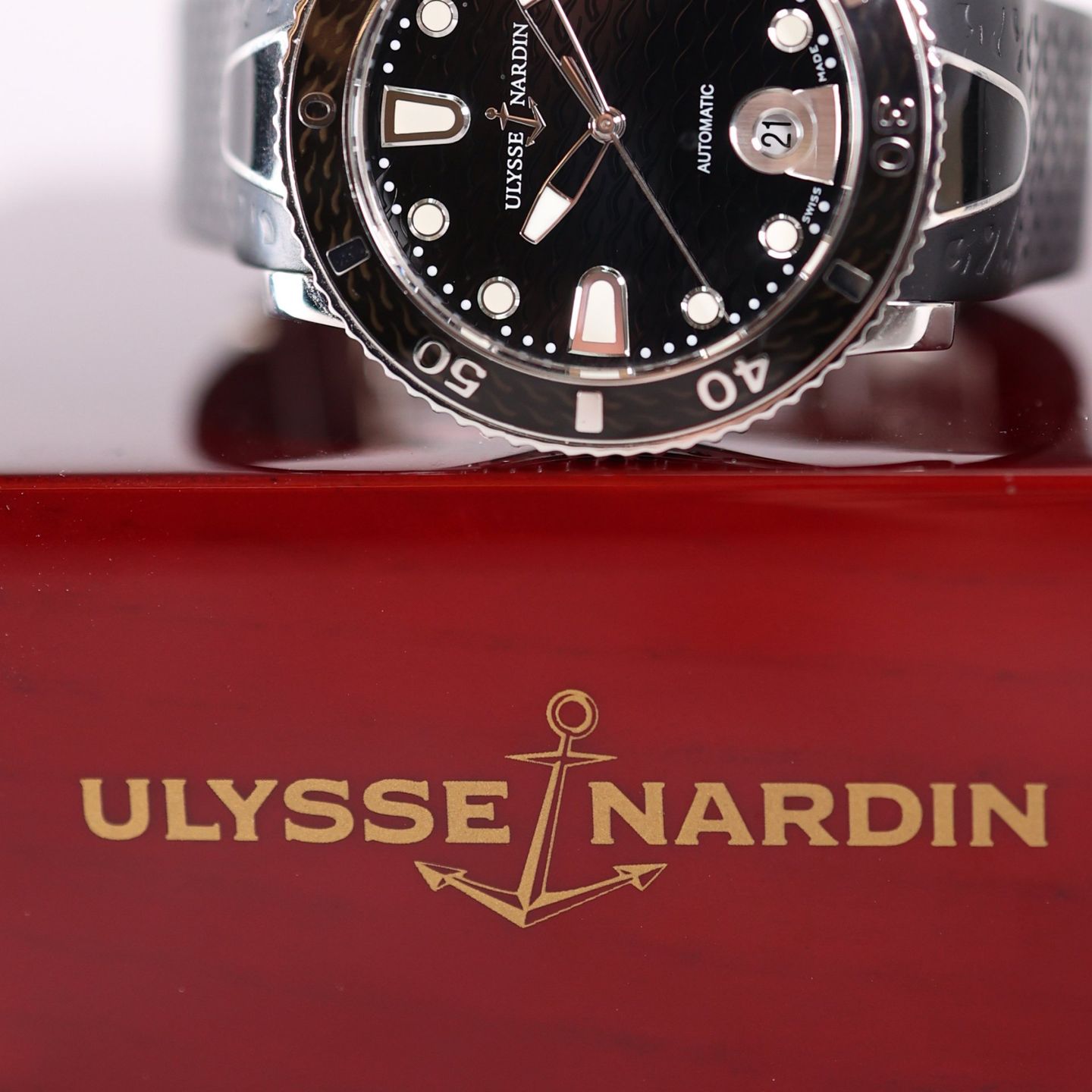 Ulysse Nardin Lady Diver 8103-101 (Onbekend (willekeurig serienummer)) - Zwart wijzerplaat 41mm Staal (5/6)