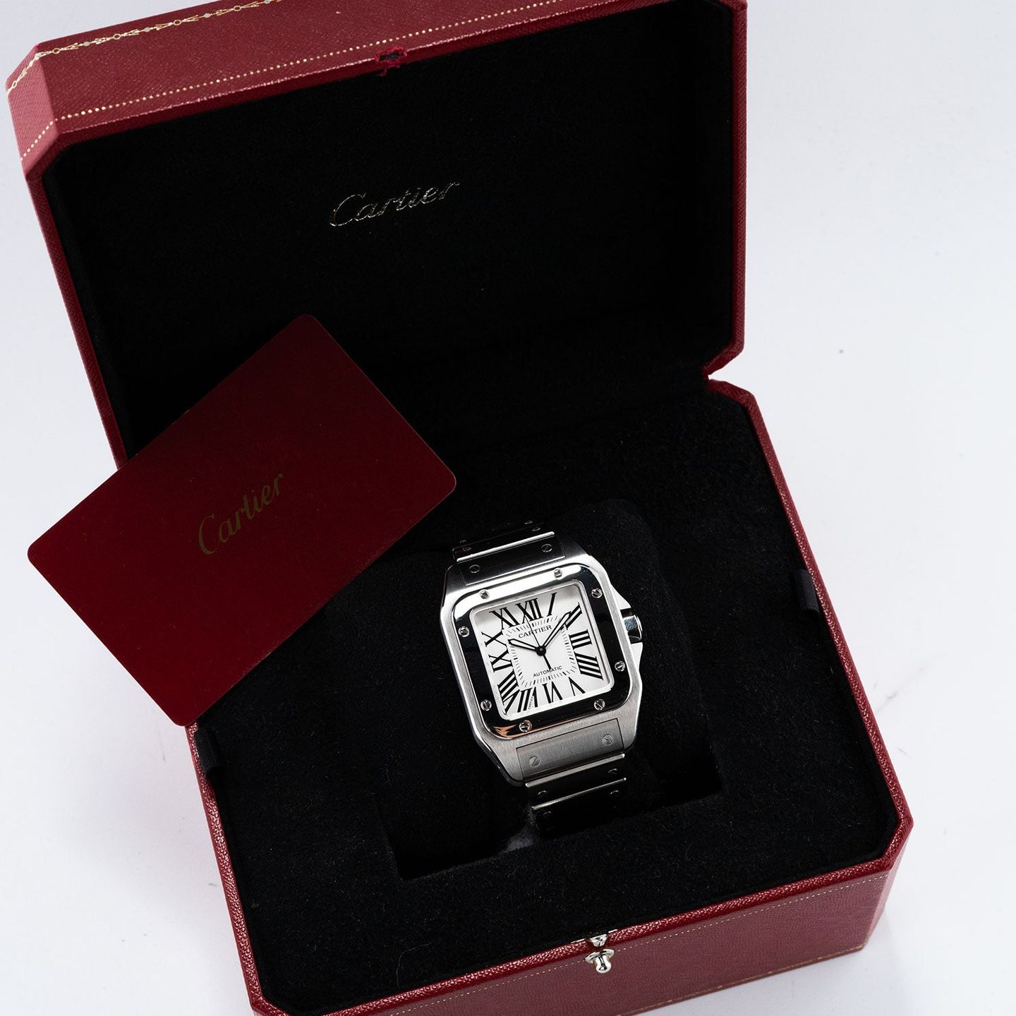 Cartier Santos 100 W200737G (2015) - Zilver wijzerplaat 38mm Staal (7/7)