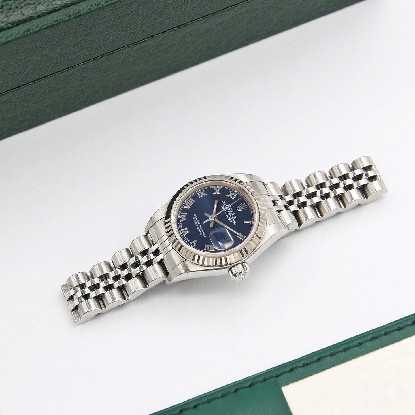 Rolex Lady-Datejust 69174 (Unknown (random serial)) - Blue dial 26 mm Steel case (4/8)