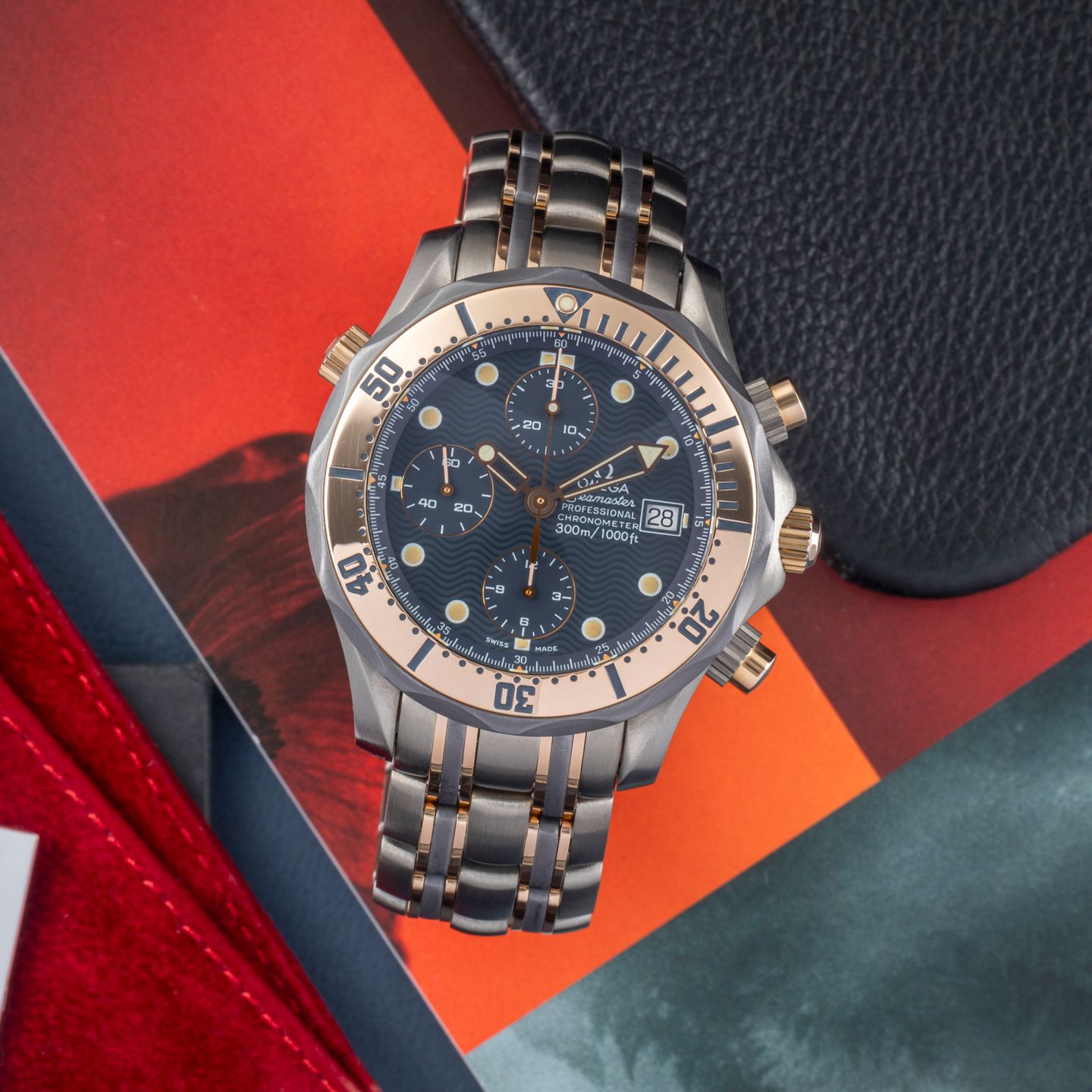 Omega Seamaster Diver 300 M 2296.80.00 (1985) - Blue dial 42 mm Titanium case (1/8)