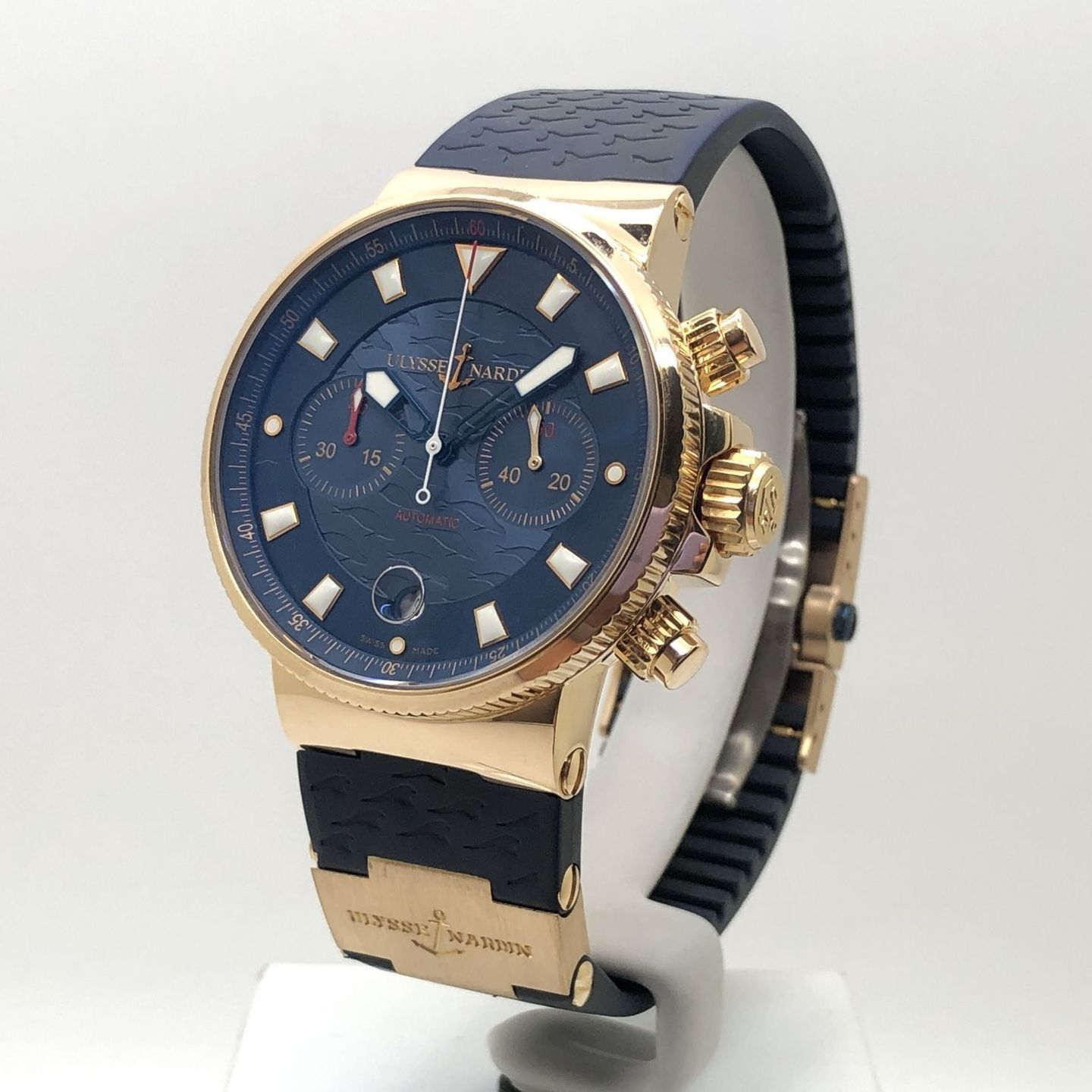 Ulysse Nardin Blue Seal 356-68 (Onbekend (willekeurig serienummer)) - Blauw wijzerplaat 41mm Roségoud (7/8)