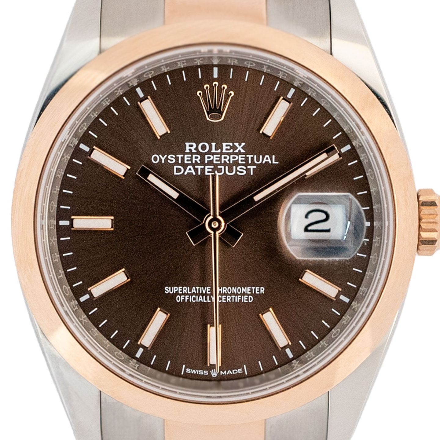 Rolex Datejust 36 126201 (2024) - Brown dial 36 mm Gold/Steel case (2/5)